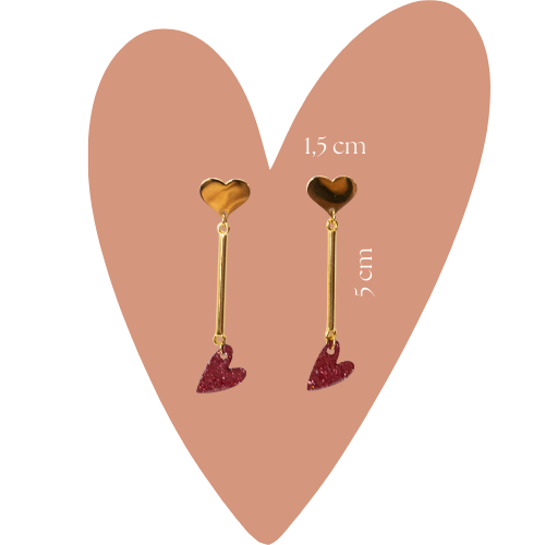 Boucles Roșie Rose à paillettes