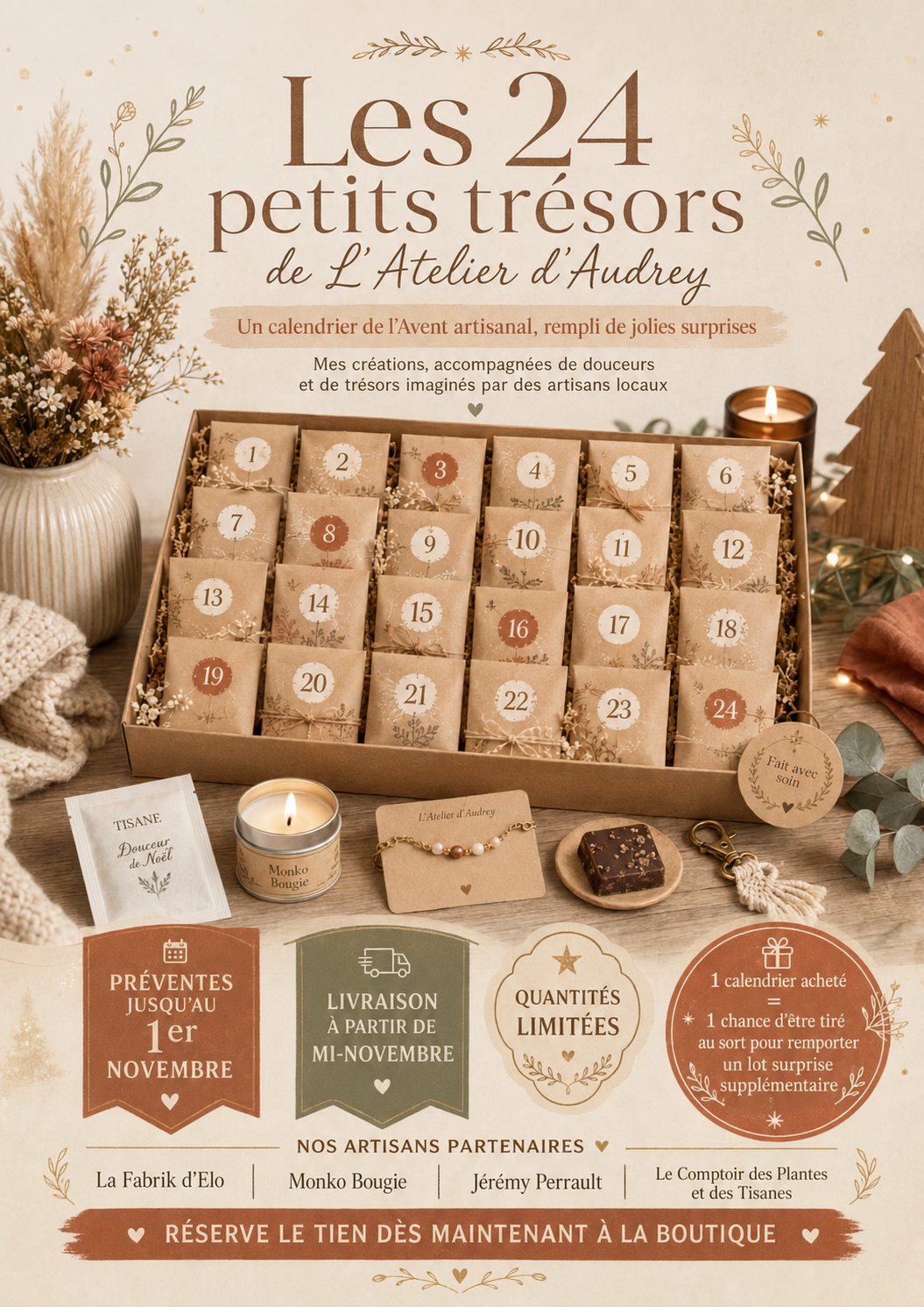 Calendrier de l'avent - Les 24 petits trésors de L’Atelier d’Audrey - Pré-vente