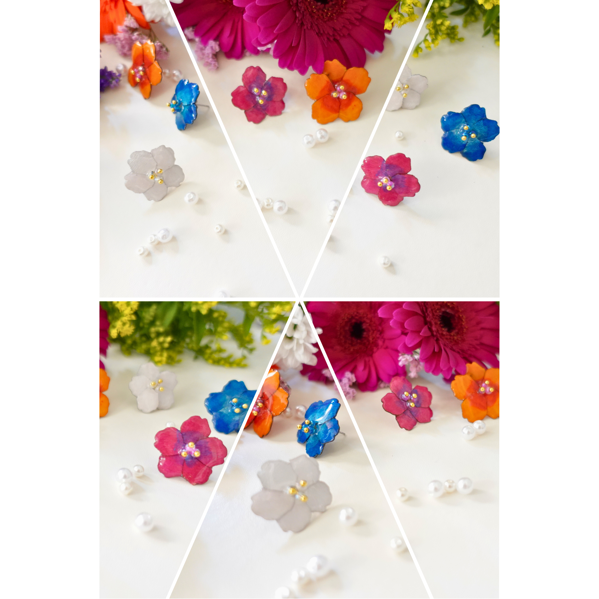 Boucles d'oreilles Rose Sakura en bois – Inspirées des fleurs de cerisier japonais
