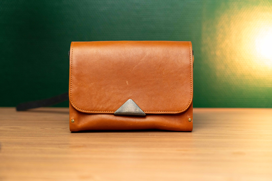 Sac en cuir et bois Cognac
